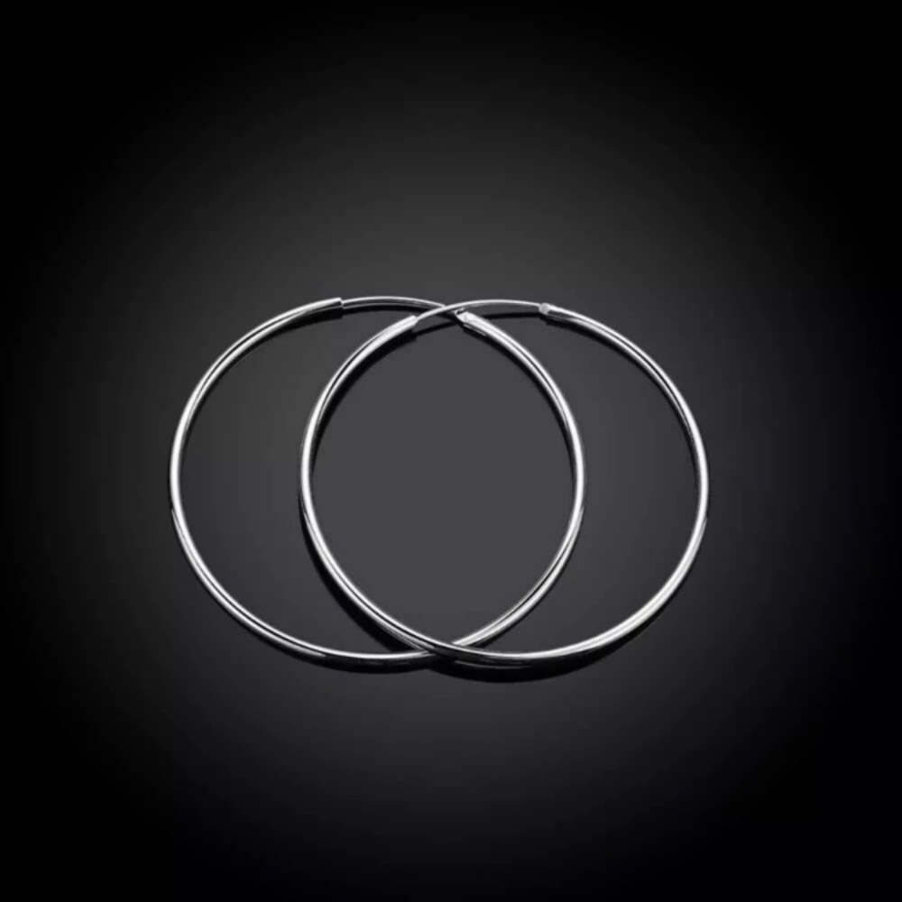 Stainless Steel Endless Hoops Medium size - Picture 2 of 6